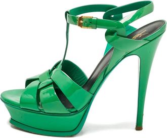 Saint Laurent Sandali Tribute con plateau - Verde