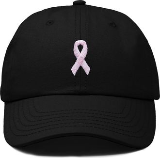 Dalix Pink Ribbon Dad Cap in Black at Nordstrom