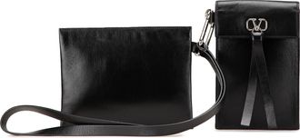 Valentino Pre-owned Womens Leather Crossbody Bag - Black - One Size