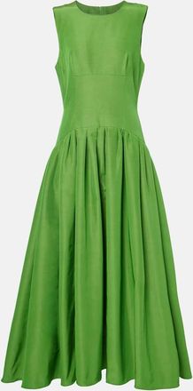 Carolina Herrera Abito lungo in misto cotone a pieghe