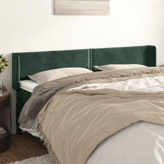 vidaXL Cabecero De Terciopelo Verde Oscuro 183x16x78/88 Cm Vidaxl