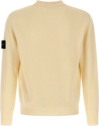 Stone Island Ribbed Cotton Sweater - Cream