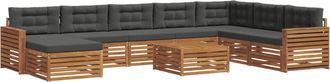 vidaXL Conjunto De Sof&aacute;s De Exterior 9 Uds. Natural Y Antracita Vidaxl