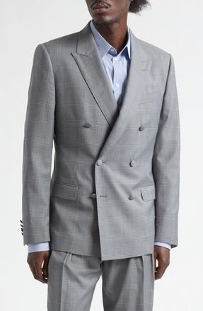 Dolce & Gabbana New Martini Fit Glen Plaid Virgin Wool Double Breasted Blazer in Quadri-Check-Tartan at Nordstrom, Size 38 Us