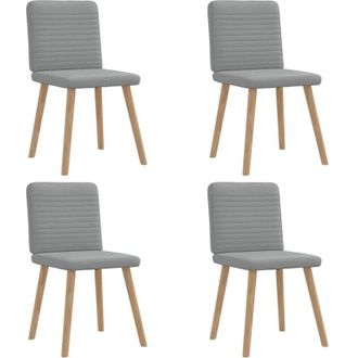 vidaXL Sillas De Comedor 4 Unidades Tela Gris Claro Vidaxl