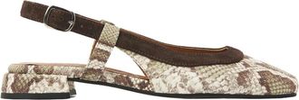 VIA VAI Julie Xena Slingback - Dames - Ballerinas - Bruin - 39 EU - Leer - Schoenen