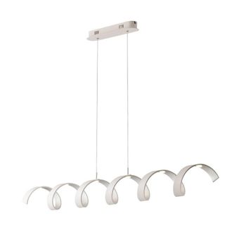 Netlighting Helix Integrated LED Swirl Effect Bar Pendant White Silver 4000K