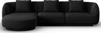 BLOOMINGLOFT 4-Sitzer Design Ecksofa Tulum mit Eckteil links, mit Chenille-Bezug