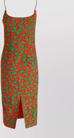 Moschino printed silhouette dress front slit