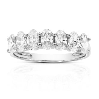 Vir Jewels 1.50 cttw Oval Lab Grown Diamond Wedding Band in 14K White Gold For Women