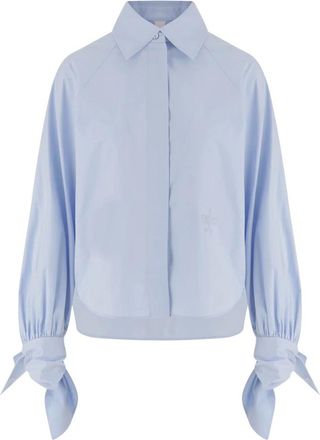 Patou Katoenen blouse met gestrikte mouwen - Dames - Overhemden - Blauw - L - Katoen - Overhemden
