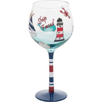 Beachcombers Lighthouse Harbor Drinking Glass 8.76 in Red at Nordstrom