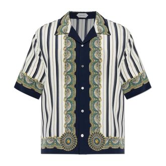 Versace Short Sleeve Shirts, male, Multicolor, Size: XL The Encore Printed Silk Shirt