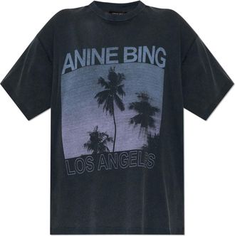 Anine Bing Cade T-shirt - Dames - T-shirts - Zwart - S - Katoen - Tops