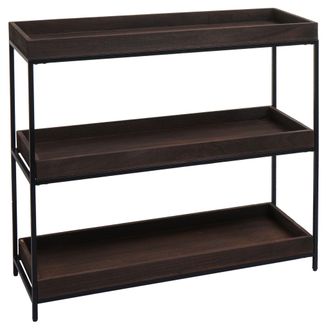 Hhg Hhg - Nunca Usado] Estanter&iacute;a 874, Estanter&iacute;a De Pie Estanter&iacute;a Para Plantas Estanter&iacute;a, Madera Metal 3 Estantes 90x100x35cm, Marr&oacute;n Oscuro