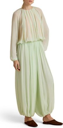 Marina Moscone Layered Long Sleeve Blouse in Hemlock at Nordstrom, Size 0