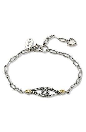 Samuel B. Stainless Steel 18k Gold Paperclip Loop Bracelet in Silver/Gold at Nordstrom Rack