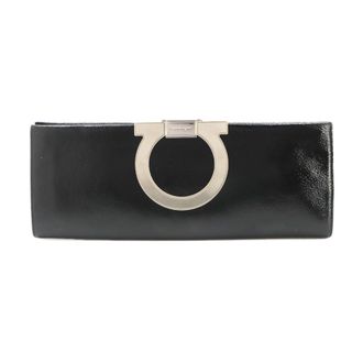 Ferragamo Leather Clutch Bag Handbag (Pre-Owned)