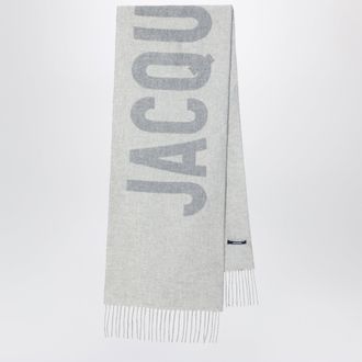 Jacquemus Grey wool scarf with logo