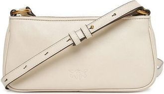 Pinko Womens Shoulder Bag White-Ivory Goat Leather - Shoulder-Bags White/ivory