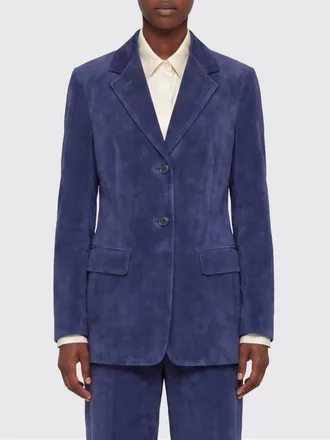 Jil Sander Blazer corto monopetto in velluto di cotone e lino