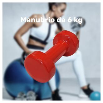 Trade Shop Trade Shop - Manubrio Singolo 6 Kg In Vinile Allenamento Esercizi Casa Palestra Workout Fit