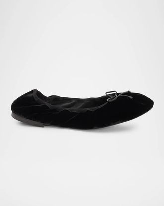 Stuart Weitzman Nia Velvet Ballerina Flats