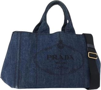 Prada Pre-owned Vintage Tote Bag - Dames - Vintage Shopper - Blauw - ONE Size - Vintage