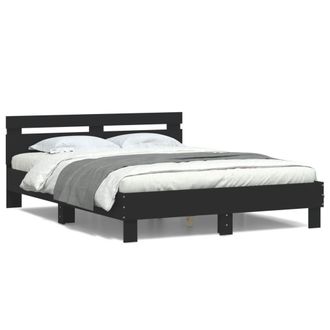 Berkfield Home Bed Frame with LED without Mattress Black 140x200 cm