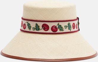 Valentino Cappello da pescatore Cherryfic in paglia