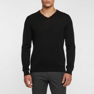 Armani Black Knit Long Sleeve Sweater