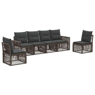 vidaXL Conjunto De Sof&aacute;s De Jard&iacute;n 6 Pcs Gris Y Gris Oscuro Vidaxl