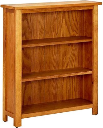 vidaXL Bookcase Brown Solid Oak Wood 27.6 x 8.9 x 32.3 in Bookcase