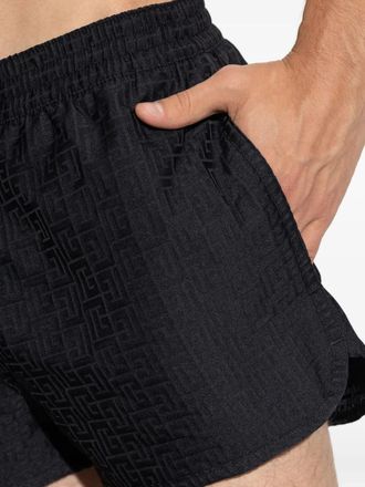 Balmain Geometric-Pattern Swim Shorts - Black