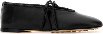 Bottega Veneta Womens Lucia Flat Black Lamb
