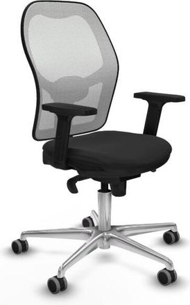 Piqueras y Crespo Piqueras Y Crespo - Jorquera Sincro Malla Blanca Similpiel Negro Brazos 2d Base Aluminio Ruedas 65mm Engomada