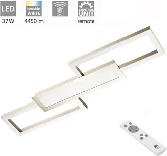 Eglo Plafoniera Moderna Monirote Acciaio Nichel Satinato Luce Led Integrato 37w