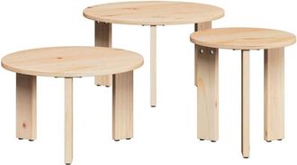 vidaXL Mesa De Caf&eacute; 3 Pcs Natural 47.5 X 47.5 X 27 Cm Vidaxl