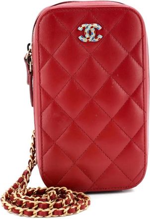 Chanel Zip Around Phone Case with Chain Quilted Lambskin crossbody bag - Rood