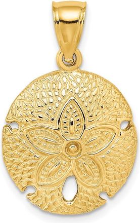 Diamond2Deal 14k Yellow Gold Sand Dollar Charm Pendant