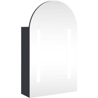 vidaXL Bathroom Mirror Cabinet with led Light Arched Grey 42x13x70 cm Vidaxl