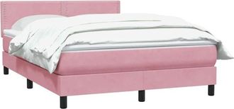 vidaXL Cama Box Spring Con Colch&oacute;n Terciopelo Rosa 160x210 Cm Vidaxl