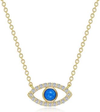 Lafonn Reconstituted Turquoise Evil Eye Necklace at Nordstrom, Size 20