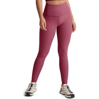 Beyond Yoga Caught in the Midi High Waist Leggings in Smooth Mauve Heather at Nordstrom, Size X-Small