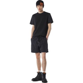 MCM Monogram Print Shorts in ECONYL in Black at Nordstrom, Size X-Large