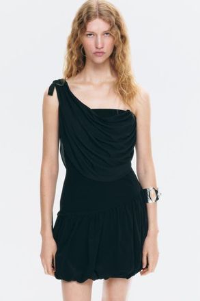 H&M Draped One-shoulder Dress in Black at Nordstrom, Size X-Small