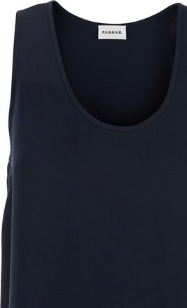 P.A.R.O.S.H. Womens Sleeveless Top, Blue Polyester Tops