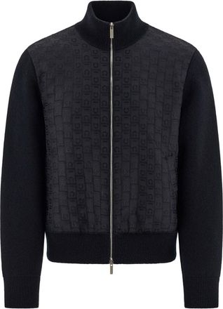 Ferragamo knitted bomber jacket - men - Virgin Wool - L - Black