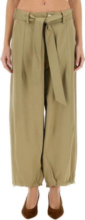 Alysi Pantala Broeken - Dames - Wijde Broeken - Beige - S - Katoen - Broeken