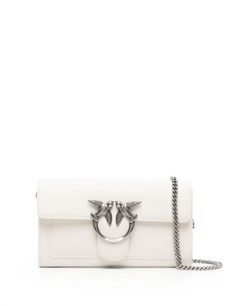 Pinko logo-plaque crossbody bag - White